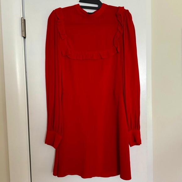 Reformation Red Long Sleeve Mini Dress - Picture 1 of 4